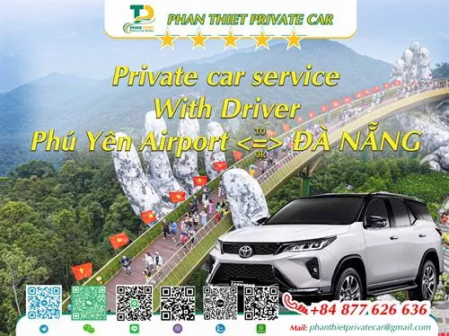 Car rental Phu Yen <=> Da Nang (private car with driver)